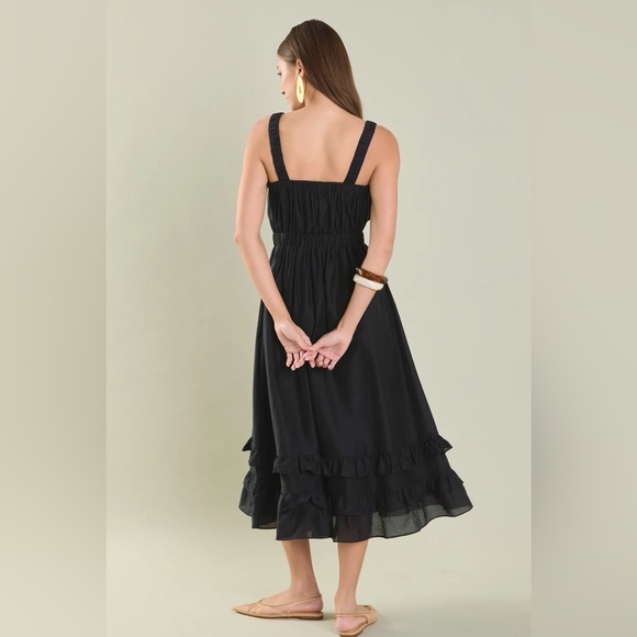 Endless Rose Black Ruffled Midi Dress Medium - Picture 5 of 7